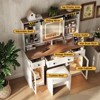 Makeup Vanity Desk with Sliding Mirror, Charging Station & LED Lights - 3 of 4