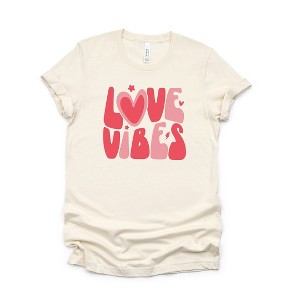 Simply Sage Market Women's Love Vibes Stars Short Sleeve Graphic Tee - 1 of 2