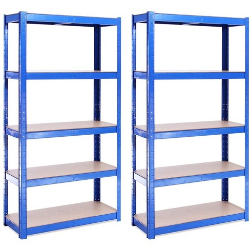 G-Rack 71 H x 47 L x 24 W Garage Storage Shelving Unit - Metal Shelf -  Built to Last Storage - Heavy Duty 5 Tier Storage Shelf - Blue Shelving  Unit