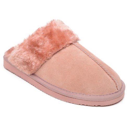 High Pile Faux Fur Slippers - Blush Pink