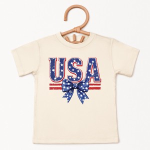 The Juniper Shop Coquette USA Bow Toddler Short Sleeve Tee - 1 of 4