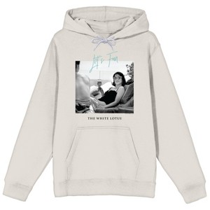 White Lotus Lucia Greco Let's Fun Long Sleeve Sand Adult Hooded Sweatshirt - 1 of 2
