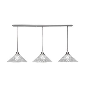 Toltec Lighting Stem 3 - Light Chandelier in  Brushed Nickel with 16" Italian Bubble Shade - 1 of 1