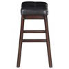 NicBex Counter Stools Set of 2 with Padded,25"/30" Backless Bar Stools with Footrest,Barstools with Rubber Wood Frame for Island,Bar,Black&Cappuccino - 4 of 4
