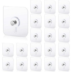 LunaLulinlk 20 Pcs Self Adhesive Wall Hooks No Drill Hooks for Hanging, No-Trace Sticker Frame Hangers without Nails Heavy Duty Adhesive Wall Hooks - 1 of 4