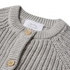 Stellou & Friends 100% Cotton Chunky Ribbed Knitted Cardigan for Boys & Girls Ages 0-6 Years - 9-12 Months / Stone Grey Melange - image 2 of 3