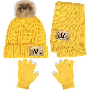 ZUPPAD Kids Knit Hat/Scarf/Gloves Set,Winter Warm Set with Beanie and Long Scarf - 1 of 3