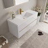 Whisen Pre-Assembled Floating Wall-Mounted Bathroom Vanity with Stone Resin Sink, U-Shaped Storage Drawers - 2 of 4