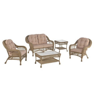 5pc Saturn Collection Patio Conversation Set - Cappuccino - W Unlimited