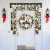 coucheta 6FT Pre-Lit Christmas Garland with Lights for Front Door, Battery Operated Lighted Artificial Xmas Decoration with Silver Ornaments - 2 of 4
