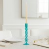 Glass Candle Holder for Taper and Pillar Candles - Centerpieces for Tables, Dining, Kitchen, or Coffee Decor - Elegant Lighting Accent - Blue - 3 of 4