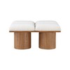 Meridian Furniture,Pavilion Cream Boucle Fabric Bench - 3 of 4