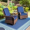 3pc Patio Conversation Set with Rocking Swivel Chairs & Table - Captiva Designs: Weather-Resistant Outdoor Ensemble - 2 of 4
