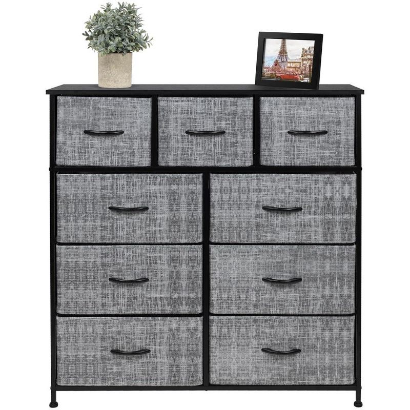 Sorbus Dresser with 9 Drawers - Furniture Storage Chest Tower Unit for Bedroom, Closet, etc - Steel Frame, Wood Top, Fabric Bins, 4 of 8