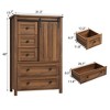 Whizmax 48" Farmhouse Dresser - 5-Drawer Wood Chest with Sliding Barn Door & Adjustable Shelf, Storage Organizer for Bedroom - 4 of 4