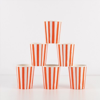 Meri Meri Red Stripe Cups (Pack of 8)