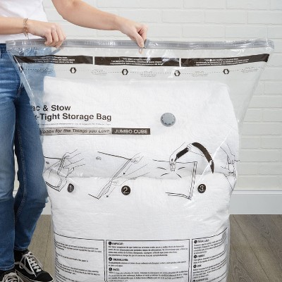 Clear Air-Tight Hand Roll Vacuum Storage Bags, 4 Pack