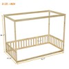 CAVINAS Twin Size Wood Montessori Bed,Modern Canopy Floor Bed with Safety Guardrails,Toddler Bed for Bedroom - 3 of 4
