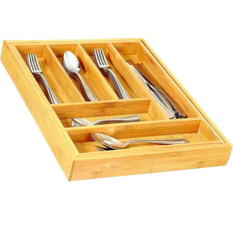Expandable Cutlery Bamboo Kitchen Utensils and Flatware Drawer Divider - Drawer Utensils Organizer - Homeitusa, 4 of 9
