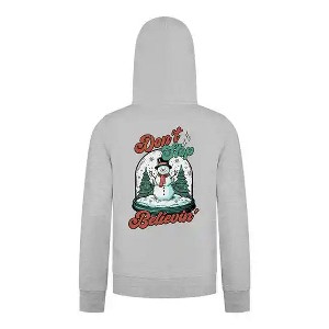 Everyday Kids Christmas Collection Don’t Stop Believin’ Zip Up Hoodie – Holiday Snowman Sweatshirt - 1 of 4
