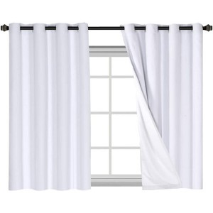 H.Versailtex Linen 100% Blackout Curtains Thermal Insulated Linen Drapes, Grommet White Liner Sold of 2 Panels - 1 of 4
