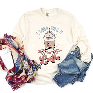 Simply Sage Market Women's I Love You A Latte Long Sleeve Garment Dyed Tee - 1 of 4