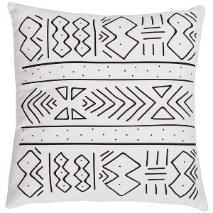 Kerra Pillow - Black/White - 18"X18" - Safavieh - 1 of 4
