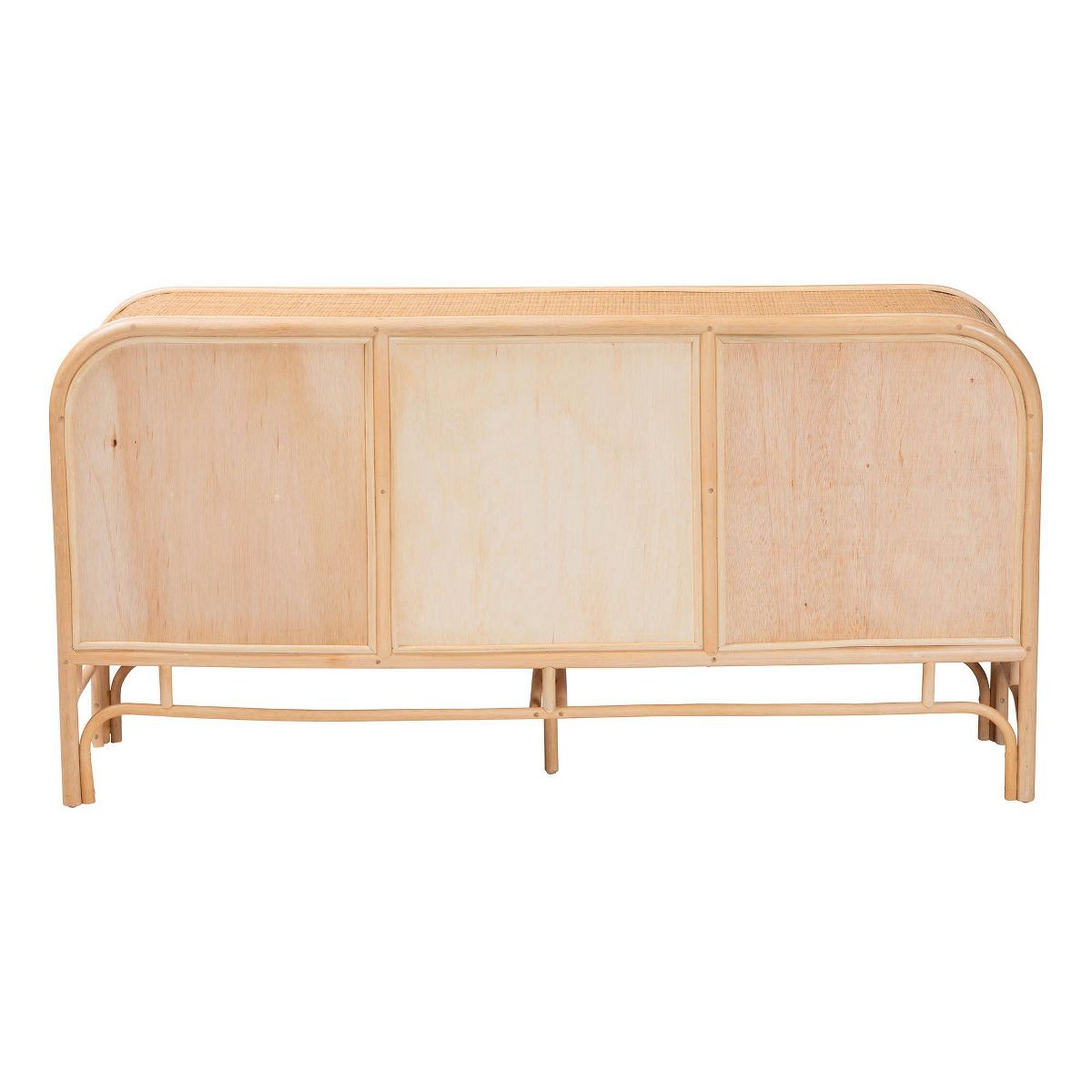 bali & pari Carabella Natural Rattan 2 Door Storage Cabinet Natural: Fixed Shelves, No Assembly Required - thumbnail 6