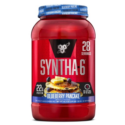 BSN SYNTHA-6 Premium Protein Powder, Whey Protein, Micellar Casein, Milk Protein Isolate Blend, 5g Fat, Blueberry Pancake, 28 Servings