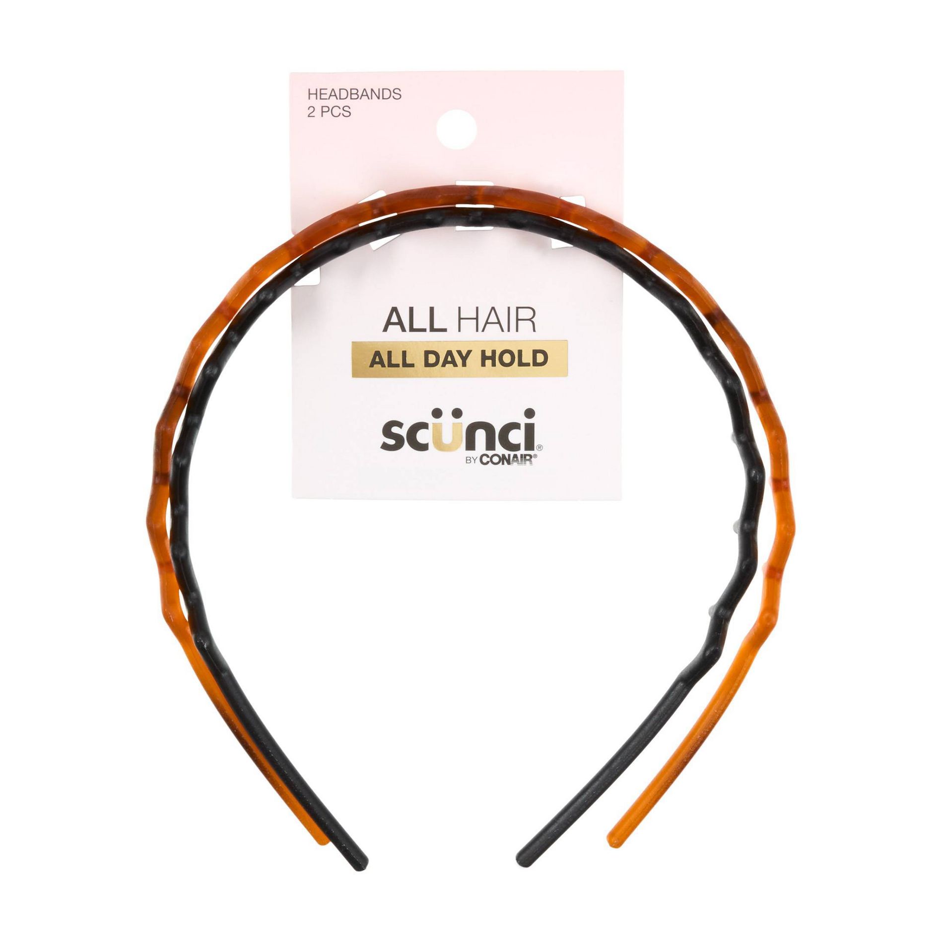scünci Zig Zag Headbands - All Hair - 2pcs: Hair Styling, Securing Hair