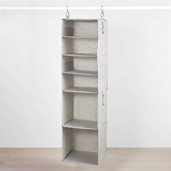 6 Shelf Hanging Fabric Storage Organizer Gray - Brightroom™