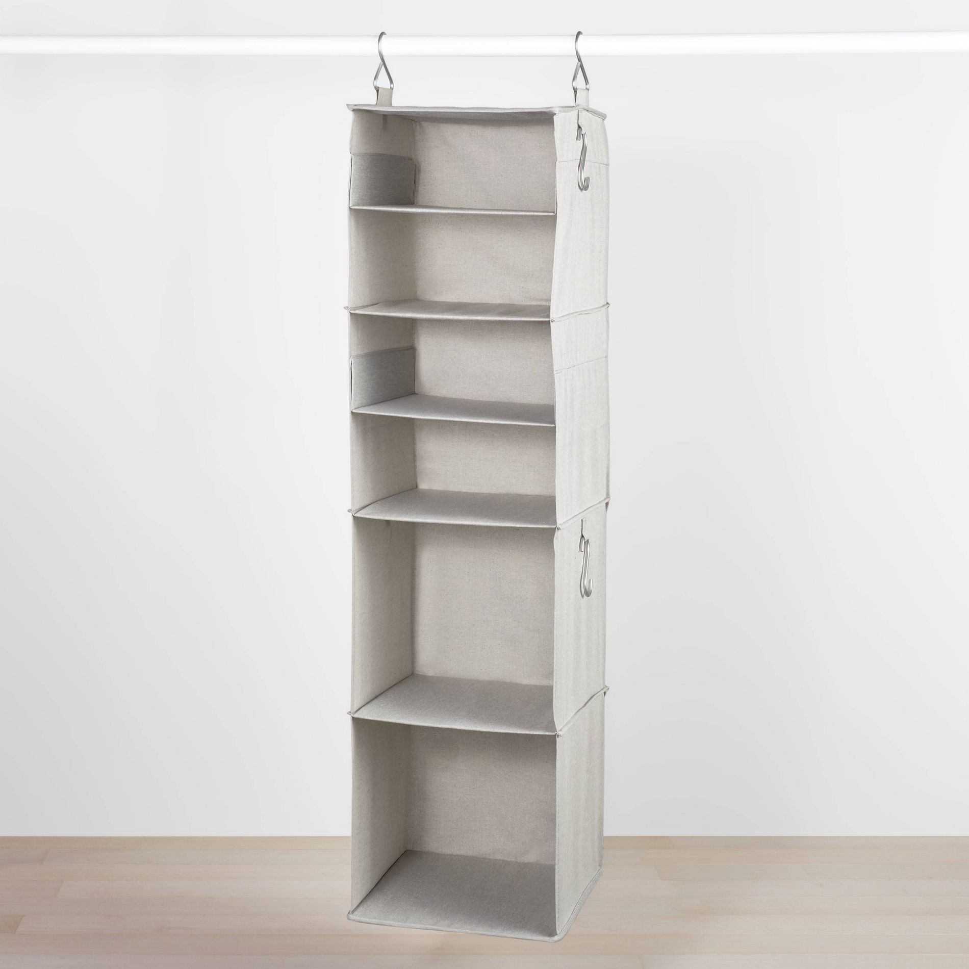 6 Shelf Hanging Fabric Storage Organizer Gray - Brightroom™: Closet Organization, 54" Height, 30 lb Capacity