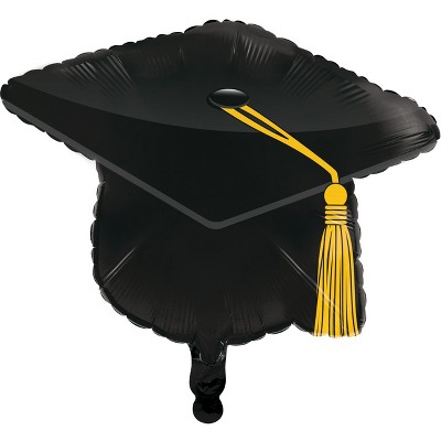 Black Graduation Cap Mylar Balloon