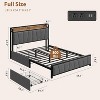 King Size Bed Frame, Storage Headboard with Charging Station, Solid and Stable, Noise Free, No Box Spring Needed, Easy Assembly - 2 of 4