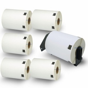 BETCKEY - Compatible Multi-Purpose Labels Replacement for Brother DK-1240 4in x 2in Use with Brother QL Label Printers 6 Rolls + 1 Reusable Cartridge - 1 of 4