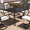 Mondawe Square Steel Outdoor Patio Square Dining Table with Umbrella Hole - 3 of 4