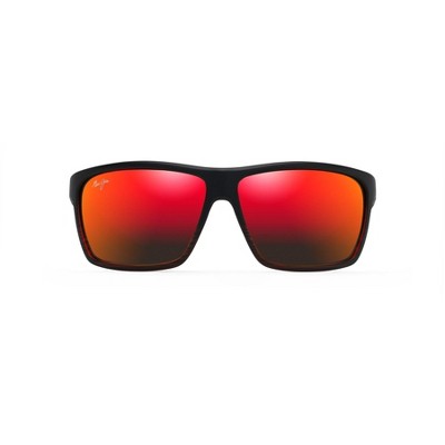 Maui Jim Alenuihaha Wrap Sunglasses - Red lenses with Black frame