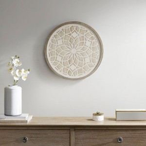 Round Two-tone Medallion Wall Decor - 1 of 4