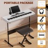 SKONYON 61-Key Beginners Electronic Keyboard Piano Set with Lighted Keys LCD Screen 3-Teaching Modes, White - 4 of 4