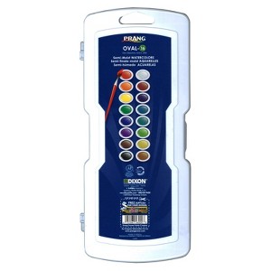 Prang Semi-Moist Watercolor Paint Set, 16-Color Oval Pan with Brush - 1 of 1