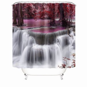 Rapid Waterfall Shower Curtains for Bathroom Waterproof Fabric Bath Curtain Durable Soft Stylish Bathroom Decor 72x72 Inch - 1 of 1