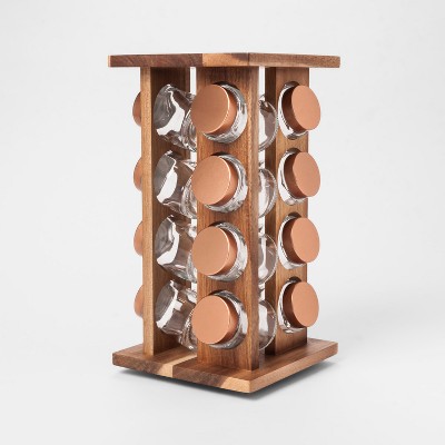 The Pioneer Woman Sweet Rose Acacia Wood Spice Rack with Glass Decorative  Jars 