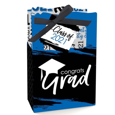 Big Dot of Happiness Blue Grad - Best is Yet to Come - Royal Blue 2021 Graduation Party Favor Boxes - Set of 12