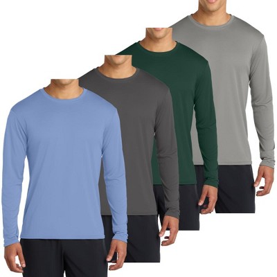 Mafoose 4-Pack Men's Long Sleeve Quick-Dry Performance T-shirts - UPF 50 Sun Protection