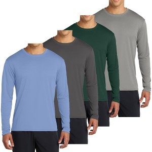 Mafoose 4-Pack Men's Long Sleeve Quick-Dry Performance T-shirts - UPF 50 Sun Protection - 1 of 4