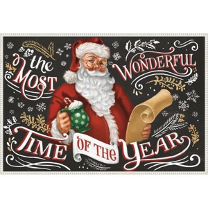 Amanti Art 41"x28" Santas List II Black by Janelle Penner Framed Canvas Wall Art Print - 1 of 4