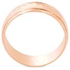 Pompeii3 Polished Bright Hammered 14K Rose Gold 6mm Wedding Mens Two Line Ring - 2 of 3