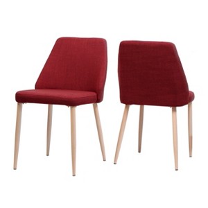 Set of 2 Marlee Mid Century Dining Chairs Red - Christopher Knight Home
