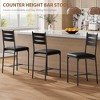 Bar Stools Set of 4, Counter Height Bar Stools Metal Dining Chairs with Back and Thick Cushion PU Leather Restaurant Dining Room Chairs - 3 of 4