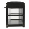 YIYIBYUS Entryway Shoe Bench Shoe Rack with Cushion and Storage Space, Black - 4 of 4